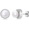 SOFIA strieborné náušnice s perlou a zirkónmi AEAE17306Z,WFM/R