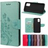 Peňaženkové kožené puzdro Butterfly Flower na Xiaomi Redmi Note 10/10S - Zelená