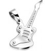 Šperky eshop - Prívesok z ocele 316L - gitara striebornej farby, vysoký lesk AA08.21