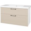 Dreja Umyvadlová skrinka PORTO SZZ2 100 - N01 Biela lesk / Úchytka T37 / L19 Cream vysoký lesk