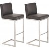 Sada 2 barových stoličiek Paros z umelej kože, hnedá