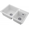 Gamma Modern 8020, 2-komorový granitový drez 795x495x210 mm, biela, GMA-ZLE000032