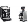 La Pavoni Mini Cellini, black + Eureka Mignon Zero 65 All Purpose, CR chrome