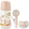 Suavinex Súprava fľaša 270 ml + cumlík fyziologický 0 - 6 m + klip Dreams Ružová