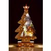 VEYRA | LED svietiaci drevený stromček s chalúpkou a snehuliakom | Vianočná dekorácia | 40 cm