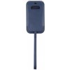 AppleKing kožená kapsa pre iPhone 12 / 12 Pro so slotom na kartu a podporou nabíjania Magsafe - modrá - možnosť vrátiť tovar ZADARMO do 30tich dní