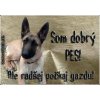 Pozorpes.sk, výstražná tabuľka (Belgický ovčiak - malinois)