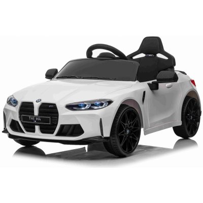 Beneo Elektrické autíčko BMW M4, biele, 2,4 GHz dialkové ovládanie, USB / Aux Vstup, odpruženie, 12V batéria, LED Svetlá, 2 X MOTOR, ORIGINAL licencia