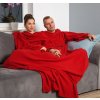 Deka pre pár s rukávmi červená