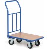 Plošinový vozík s výplňou madla, plošina 450x700 mm, nosnosť 200 kg, kolesá 125 mm s čiernou gumou
