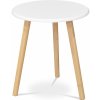 Autronic AF-1142 WT Stôl konferenčný 40x40x45 cm, MDF biela doska, nohy bambus prírodný odtieň
