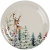 Clayre & Eef Dezertný keramický tanierik Dearly Christmas 20 cm