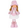 Strend Pro Postavička MagicHome Vianoce, Dievčatko s ružovým klobúkom, ružové, látkové, 16x10x36 cm