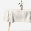 Goldea oválny obrus 100% bavlnené plátno - latte kocky 140 x 180 cm