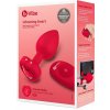 Análny kolík Vibrating Heart Shape Jewel Plug M/L Červený b-Vibe