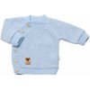 Detský pletený svetrík s gombíkmi, zap. bokom, Handmade Baby Nellys, modrý