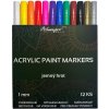 Artmagico Premium akrylové markery jemný hrot 1,0 mm sada 12 ks