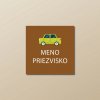 Nažehľovacie menovky na oblečenie (Kopírovat) - 1ks, Štvorec 2,3 × 2,3 cm, Zelené auto, Hnedá