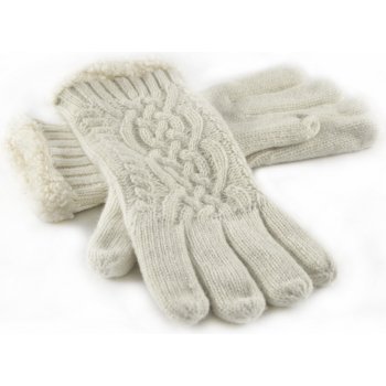 Emi Ross ER 1025C cream dámske pletené rukavice s lemom z ovčej vlny pletený  vzor krémová od 9,59 € - Heureka.sk