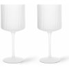 ferm LIVING Poháre na červené víno Ripple Frosted, set 2 ks – matné