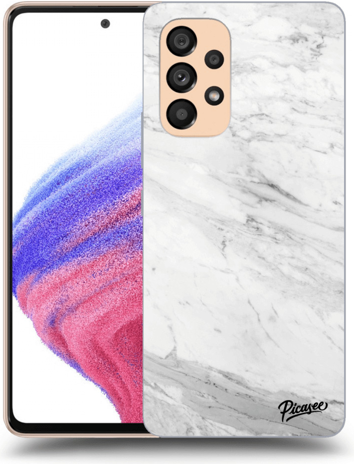 Púzdro Picasee silikónové Samsung Galaxy A53 5G - White marble čierne