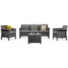 Súprava záhradného nábytku Venus s 5 miestami na sedenie grafitová