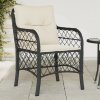 Záhradné stoličky s podložkami 2 ks čierne polyratan-ForU-365152
