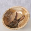 Miska z mangového dreva s aplikáciou veľkonočného zajačika, 20 cm