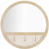 OKRÚHLE NÁSTENNÉ ZRKADLO S HÁČIKMI Ø 50 cm RÁMČEK MDF ZÁVESNÉ ZRKADLO