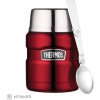 Thermos Termoska na jedlo so šálkou a skladacou lyžicou, 470 ml, červená