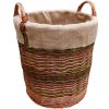 HRADIL prútený kôš ku krbu H174 s jutou 65 x 50 cm farebný