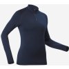WEDZE Dámske lyžiarske spodné tričko 1/2 500 zips tmavomodré S