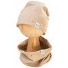 Čiapka s nákrčníkom bavlna, Little Bear, Baby Nellys, cappuccino 92-98 (18-36m)