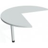 HOBIS Doplnkový stôl Flex, ľavý, 100,0x75,5x(60x60) cm, sivá/kov