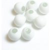 Pogumované sklenené korálky 8mm 1ks biele (otvor 1mm)