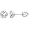 Silvego Strieborné náušnice kôstky so Swarovski Zirconia 6 mm SILVEGO70606w