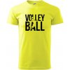 Volleyball nápis - Klasické pánske tričko vyššej gramáže - L ( Neonová žltá )