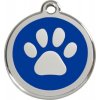 Red Dingo identifikačná známka pre psov a mačky - Modrá labka veľkosť: S (20mm)