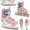 Kolieskové Korčule pre deti ATTABO Flashled, nastaviteľné, ružové, veľkosť 34-37, ložiská ABEC-7