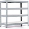 Policový regál Trestles RH 900x800x600, nosnosť 1400 kg, 4 police bílé Farba: sivá