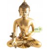 Buddha Liečiteľ socha mosadz s matným zlatým povrchom 22,5cm 2,4kg