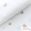Bavlnený mušelín (gázovina) dvojitý-Dúha cinnamon vyšívaná