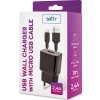 SETTY nabíjačka 1x USB 2,4A čierna + microUSB kábel 1,0 m (GSM108851)