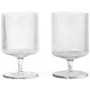 Ferm Living Sada 2 ks pohárov na víno Ripple, clear