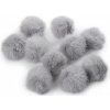 Kožušinový brmbolec s pútkom Ø4,5 cm - 10 ks 4 šedá svetlá