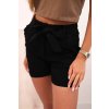 dámske šortky Leoa s mašľou a volánikmi čierna