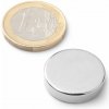 SOLLAU Neodymový magnet valec D 21x5 mm, Neodym, N40, ponikelovaný