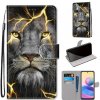 Peňaženkové kožené puzdro DRAWING na Xiaomi Redmi Note 10 5G - Fission Lion