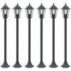 Zahradní sloupové lampy 6 ks E27 110 cm hliníkové tmavě zelené Zelená 44214