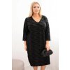 Legínovo Dámske šaty z žoržety Plus Size s výstrihom do V čierne Farba: Čierna, Veľkosť: UNI
